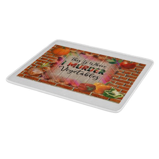 ここで私は野菜を殺した – カッティングボード (角)