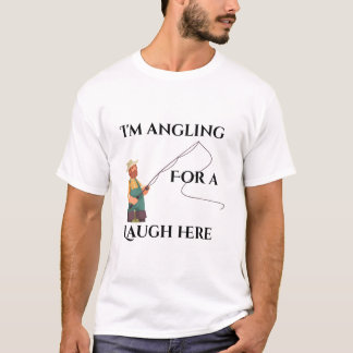 ここで笑いを釣ります Tシャツ