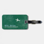 ここで行く – 飛行機の旅行の緑 ラゲッジタグ (裏面横)
