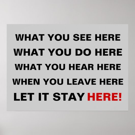 ここで見るもの、ここで何をするのか、何を見ているのか ポスター (正面)