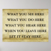 ここで見るもの、ここで何をするのか、何を見ているのか ポスター (正面)