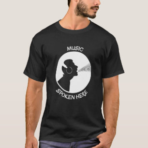 ここで話されている音楽 ヴァイナル レコード 歌手 白 Tシャツ