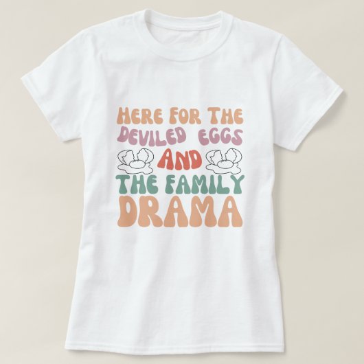 ここで食べ尽くした卵と家族ドラマ Tシャツ (デザイン正面)