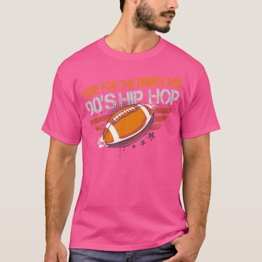 ここで飲み物と90年代のヒップホップ Tシャツ (正面)