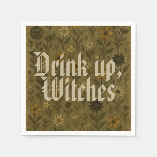 ここで"Boos"飲み上げ、魔女 スタンダードカクテルナプキン (正面)