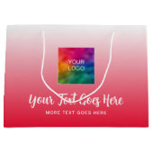 ここにあなただけのロゴを作成 赤 テンプレート モダン ラージペーパーバッグ (正面)