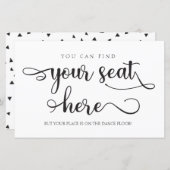 ここにあなたの席を見つけることができるブラック結婚ズ・サイン (正面/裏面)