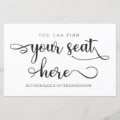ここにあなたの席を見つけることができるブラック結婚ズ・サイン (正面)