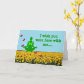 ここにいただければ-ヨガのグリーティングカード カード (黄色い花)