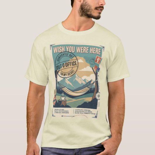 ここにいてほしい バカンス中 楽しい 旅行 Tシャツ (正面)