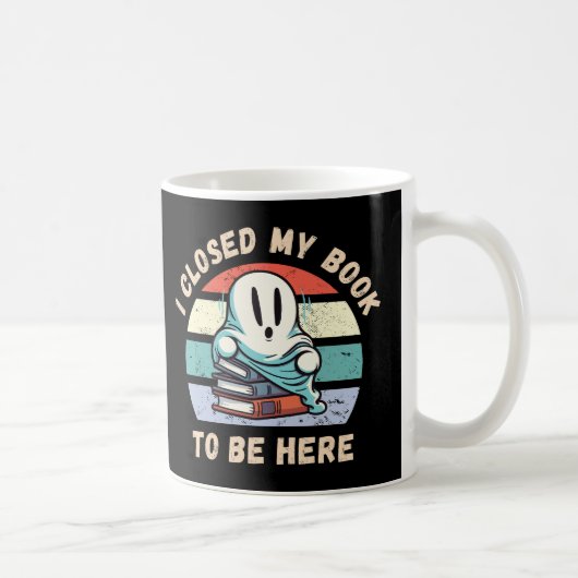 ここにいるために本を閉じました おもしろい幽霊 コーヒーマグカップ (右)
