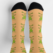 ここにいるよ かわいいカエル Thunder_Cove ソックス (上部)