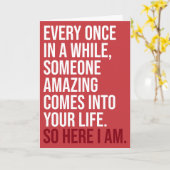 ここにいるよ 皮肉屋のロマンチック ユーモア 面白い カード (黄色い花)