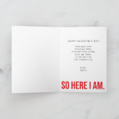 ここにいるよ 皮肉屋のロマンチック ユーモア 面白い カード (内部)