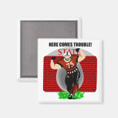 ここにいる子供たち来がフットボールで悩む マグネット (正面/裏面)