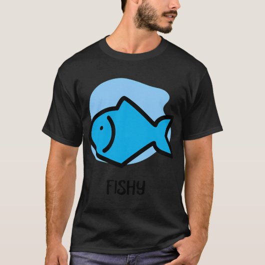 ここにいる青い魚 Tシャツ (正面)