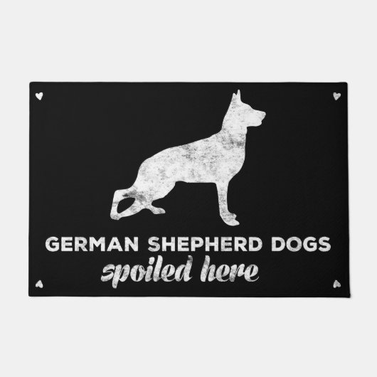 ここにだめになるジャーマン・シェパード犬 ドアマット (正面)