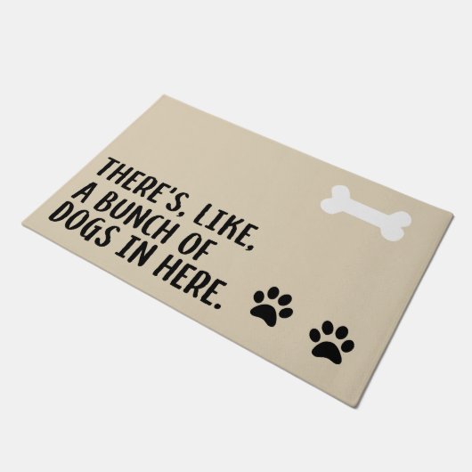 "、ここにのよう"、玄関マットの犬の束です ドアマット (アングル)