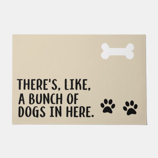 "、ここにのよう"、玄関マットの犬の束です ドアマット (正面)