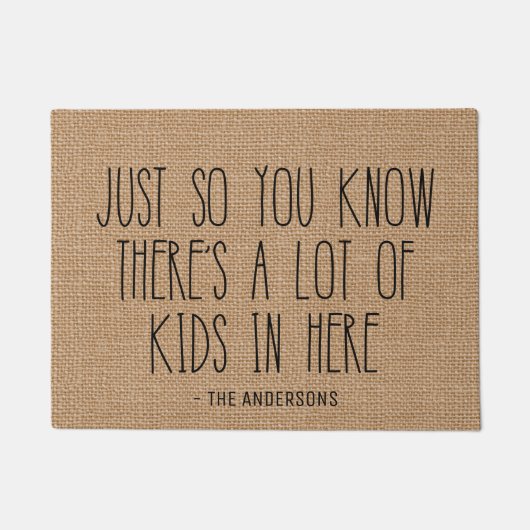 ここにはたくさんの子どもがいると分かっているだろう ドアマット (正面)