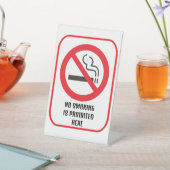 ここには喫煙が禁止されている 台座サイン (インサイチュ)