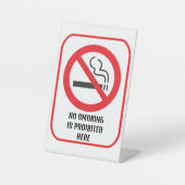 ここには喫煙が禁止されている 台座サイン (正面)