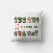 ここには多肉愛が育つ クッション (正面)