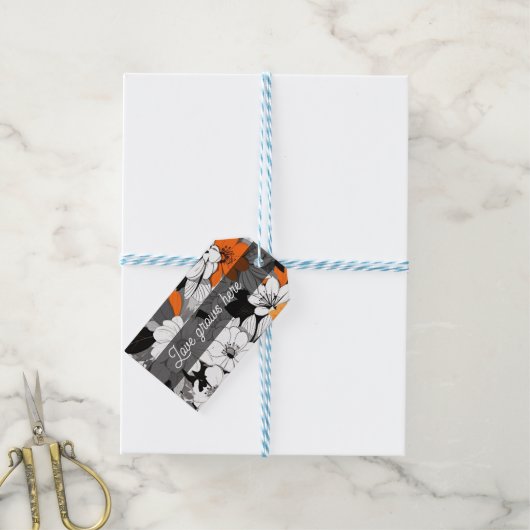 ここには愛がモダンフローラ ギフトタグ (より糸つき)