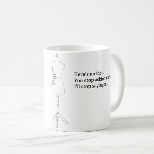 "ここにアイディア"のマグはです コーヒーマグカップ (正面右)