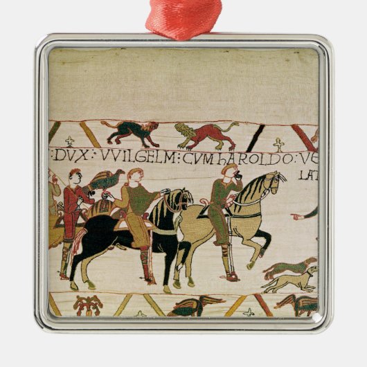 ここにウィリアム公爵は彼のにハロルドと行きます メタルオーナメント (正面)
