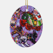 ここにサンタの足を来ます! セラミックオーナメント (右)