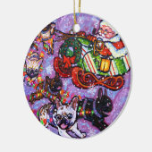 ここにサンタの足を来ます! セラミックオーナメント (左)