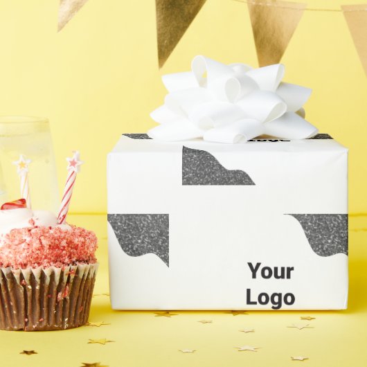 ここにシンプルでミニマルなエレガントなカスタムロゴ（会社名パターン） ラッピングペーパー (誕生日パーティー)