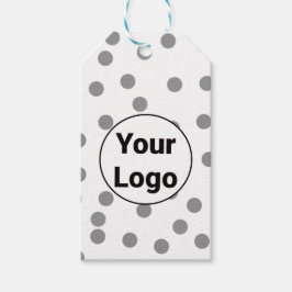 ここにシンプルでミニマルなエレガントなカスタムロゴ 会社名 ギフトタグ