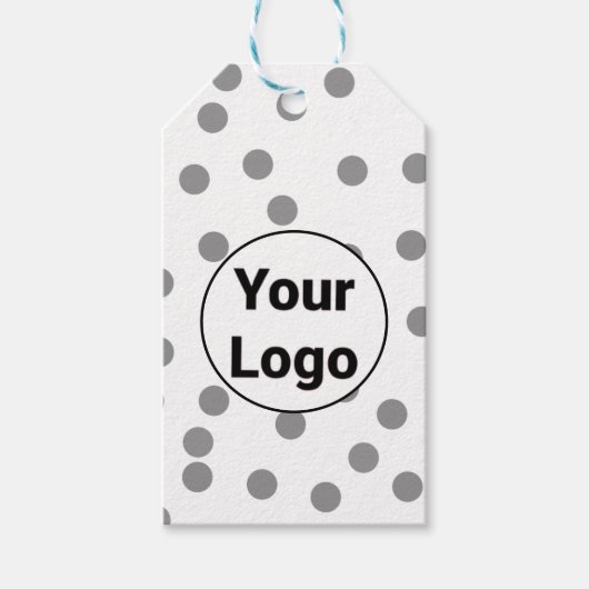 ここにシンプルでミニマルなエレガントなカスタムロゴ 会社名 ギフトタグ (正面)