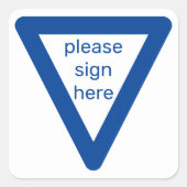 ここにシールをサインして下さい スクエアシール (正面)