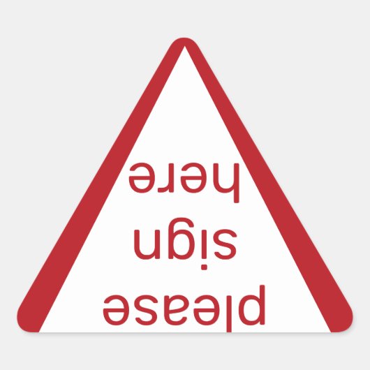 ここにシールをサインして下さい 三角形シール (正面)