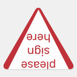 ここにシールをサインして下さい 三角形シール