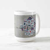 ここにジョーカーベージュmahのjonggのマグのリボンのタイル コーヒーマグカップ (正面右)