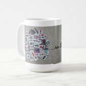 ここにジョーカーベージュmahのjonggのマグのリボンのタイル コーヒーマグカップ (正面左)