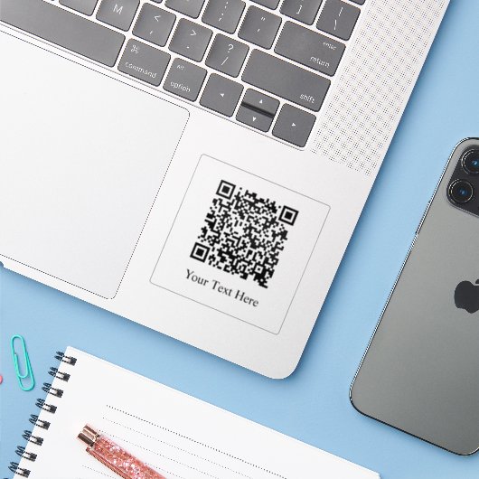 ここにテキストを表示する半透明QRコード シール (ノートパソコンとiPhone)