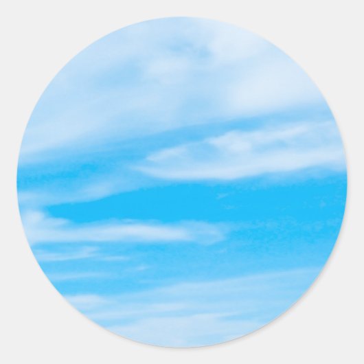 ここにテキストを追加 青空 雲 自然 テンプレート ラウンドシール (正面)
