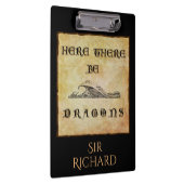 ここにドラゴンがいるパーソナライズされた クリップボード (右)