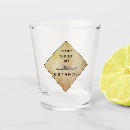 ここにドラゴンがいる ショットグラス (正面)
