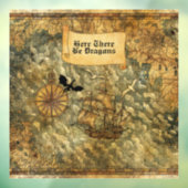 ここにドラゴンのヴィンテージ地図がある   ウィンドウサイン (シート3)