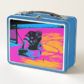 ここにパックストップだ! – アイスホッケー メタルランチボックス (正面)