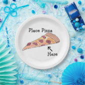 「ここにピザを置く」プレート ペーパープレート (パーティー)