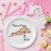 「ここにピザを置く」プレート ペーパープレート (パーティー)