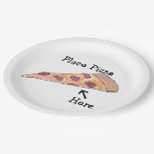 「ここにピザを置く」プレート ペーパープレート (アングル)