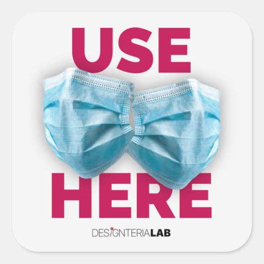 ここにマスクを使用 スクエアシール (正面)